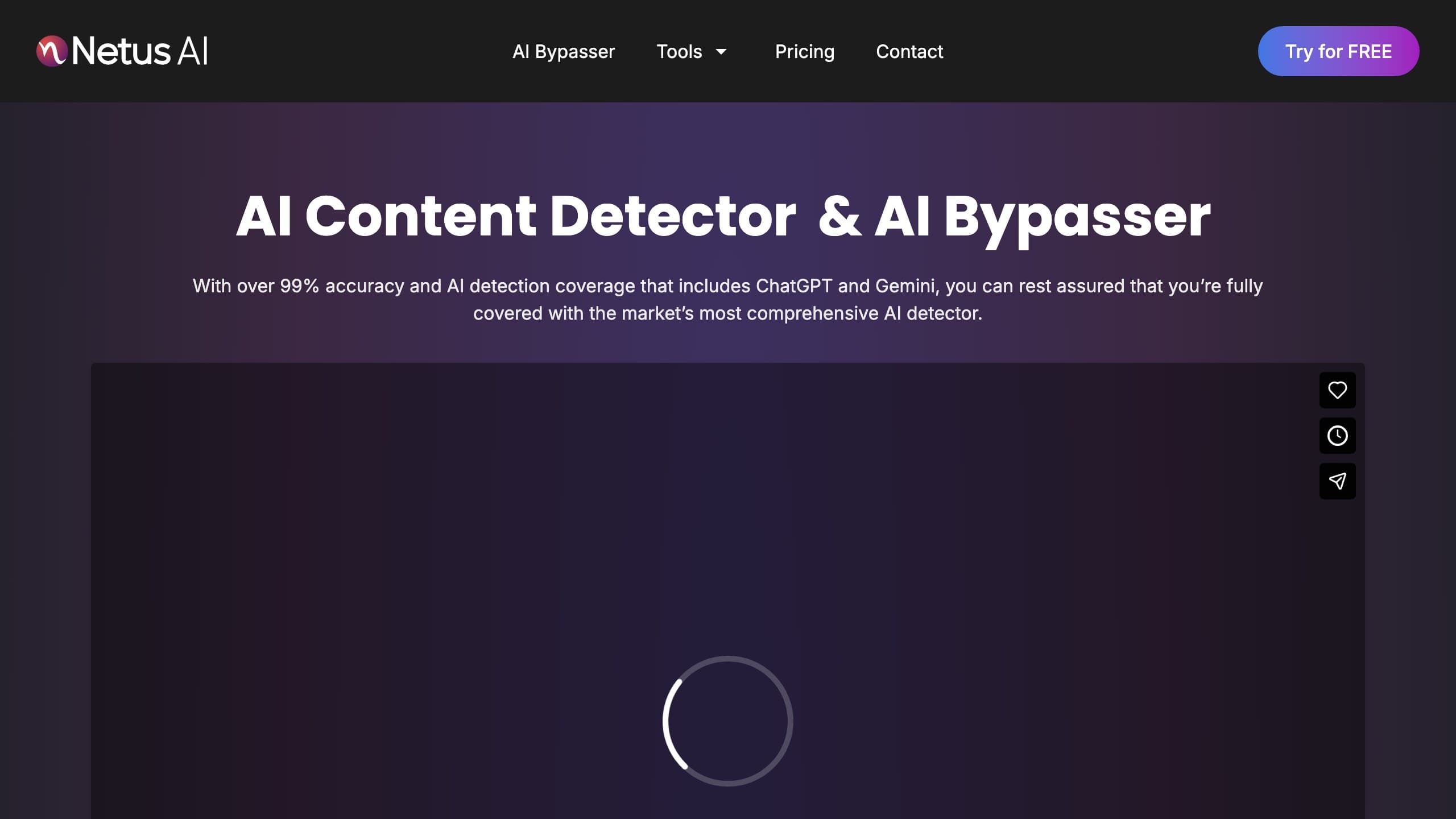 Netus AI homepage