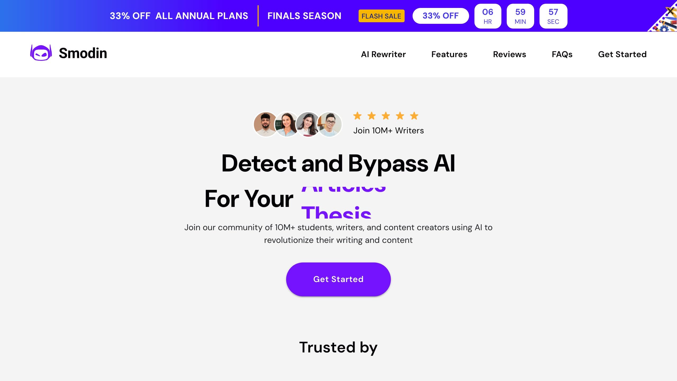 Smodin Humanizer homepage