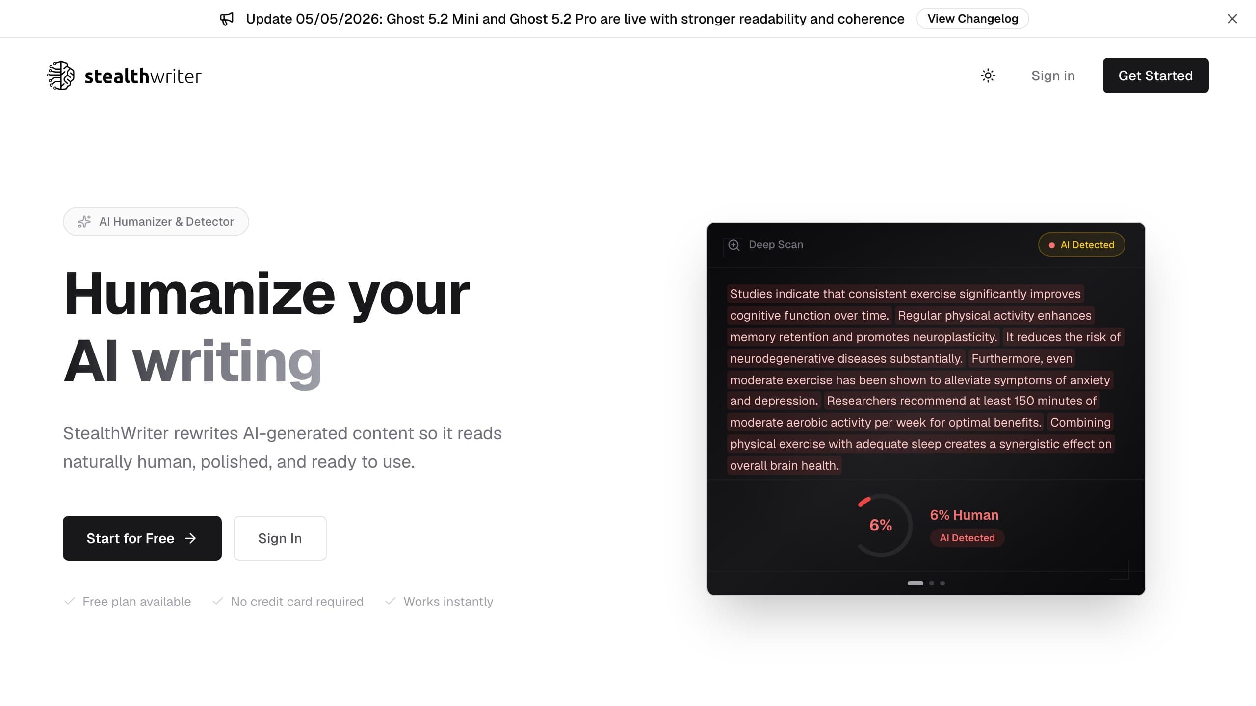 StealthWriter homepage